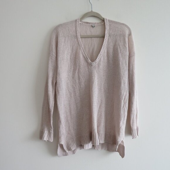 MARGARET O'LEARY 100% Linen Loose Fit Knit Sweater Neutral Tan Beachy - Size S - Picture 2 of 16